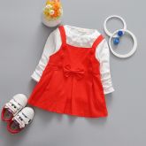 Vestido Infantil Primavera Bebê Algodão Manga Longa