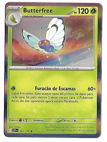 Pokemon Butterfree Holofoil Escarlate e Violeta Amigos de Jornada