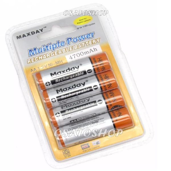 Pilha Recarregável 4 Unidades Maxday 4700mah Recarregável
