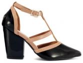 Sapato Scarpin Verniz Preto e Rosê