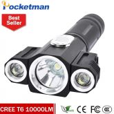 Alta Qualidade Tactical 10000 Lumen 3 LEDs rotação CREE T6 + 2 * XPE LED Lanterna Tocha Luz 5 Modos