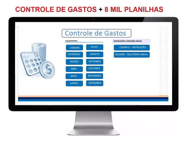 Planilha de Controle de Gastos + 8 Mil Planilhas Excel Prontas e Editáveis + Bônus
