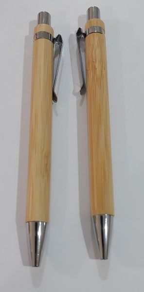 Caneta esferográfica retratil, estilosas de corpo de madeira de bambu,