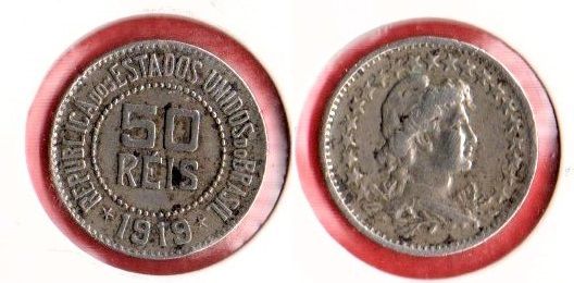 V064-5 - 50 Réis 1919 -Tiragem 2.556.000