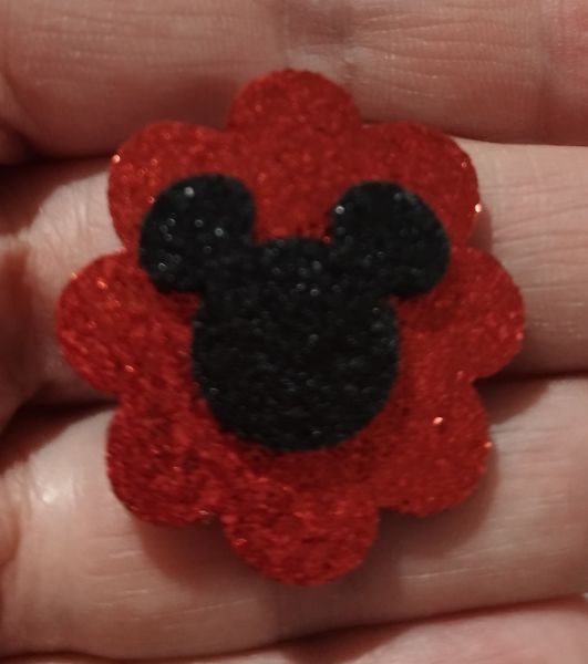 Boton Vermelho Mickey Preto (60 adesivos)