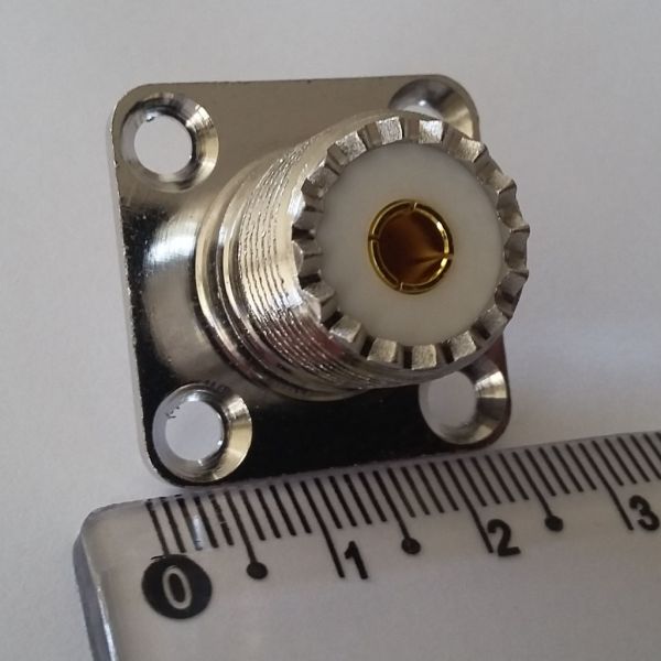 Conector UHF Fêmea Base Quadrada SO239