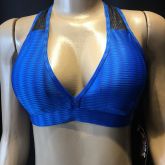 TOP CIRRE AZUL COM BOJO E DETALHE TELA PRETO