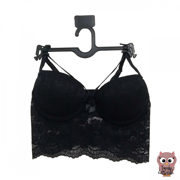 Cropped Renda Com Bojo e Tiras