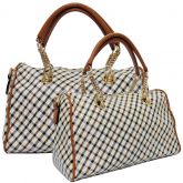 Bolsa Feminina Baú com Alças de Correntes