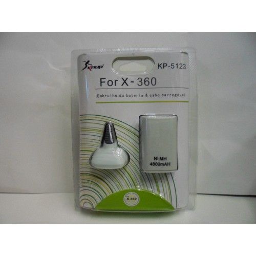 Kit Bateria Recarregável e Cabo p/ Controle XBox 360 - KP-5123