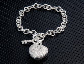 Pulseira coração banhado a prata 925 Cod 92.