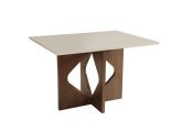 Mesa Moscou 120x90 Tmp Mdf Vidro Chocolate.Off White Cel