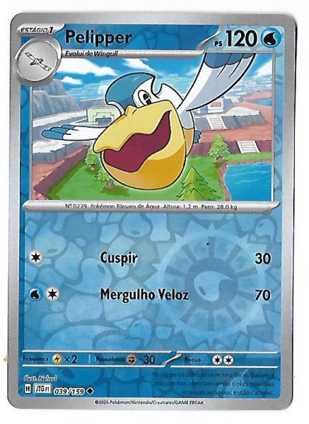 Pokemon Pelipper Reverse Foil Escarlate e Violeta Amigos de Jornada