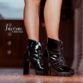 1-Ankle Boot com meia pata feminina- bota cano curto salto tratorada TORRICELLA inverno luxo