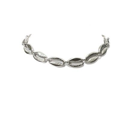Chocker de Búzios em Metal Prata