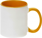 Caneca color 325 ml interior e alça mostarda