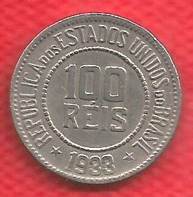 V087-5 - 100 Réis 1933 - Baixa Tiragem 1.314.000