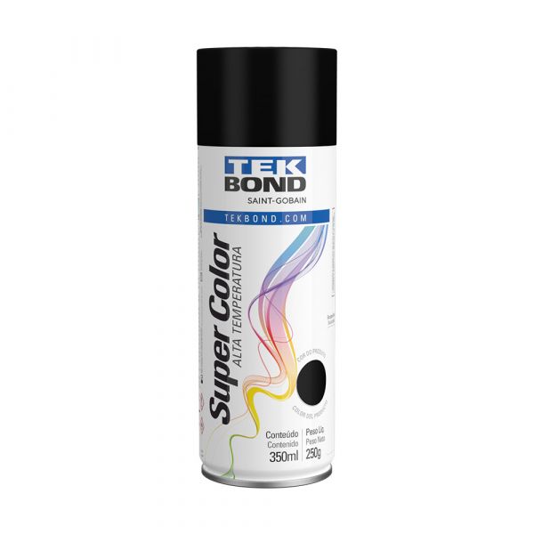 Tinta spray preto alta temperatura 350ml TEKBOND