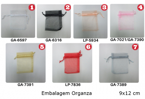 Embalagem Organza 2- 9x12 cm PT