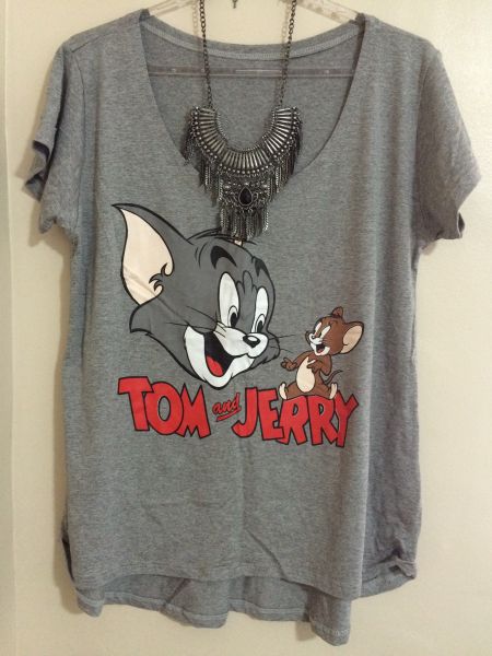 Estampa Tom e Jerry - Cor : Cinza