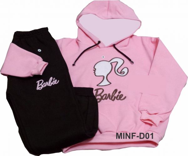 CONJUNTO MOLETOM INFANTIL BARBIE COD.:01 (1 AO 6 ANOS)