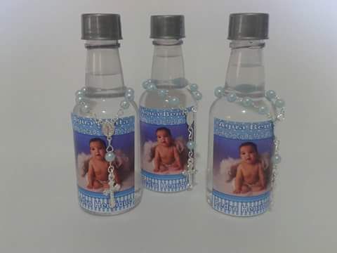 Mini Garrafinha com Tercinho Personalizada Para Batizado e Primeira Comunhão