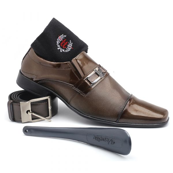 Kit Sapato Social Hugo Sioli Cedro | K6431-D