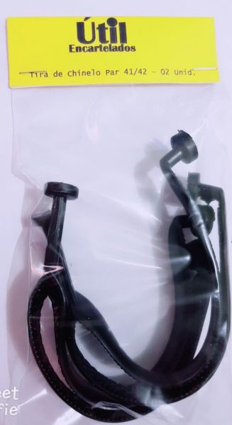 TIRA DE CHINELO PAR 41/42 PRETO COM 02 UNIDADES