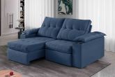 Estofado Retratil Reclinavel Itaborai 250 2x100 Brc 25cm Veludo Inca Azul 24 Idealle