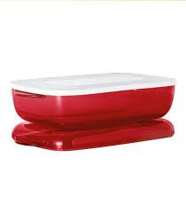 TUPPERWARE MICROPLUS RETANGULAR 1,7L VERMELHA