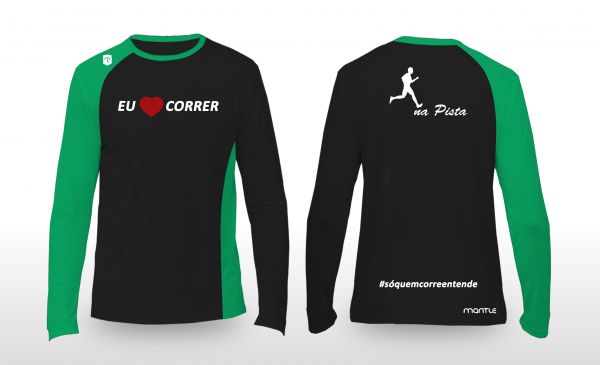 Blusa Masculina Manga Longa "Eu Amo Correr"