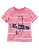 12M Camiseta Urso Surfista Rosa - Carter's