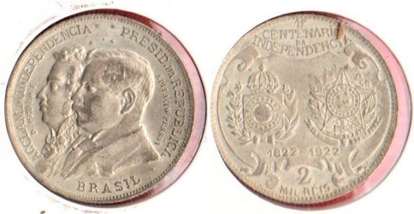 MAG P709-3 - 2000 réis 1922 - 100  Anos da Independência - LINDA