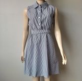 VESTIDO LISTRADO COM AMARRAÇÃO NA CINTURA