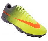 Chuteira Society Nike Mercurial Preta e Verde Limão MOD:12697