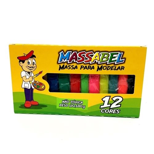 Massa de modelar com 12 cores