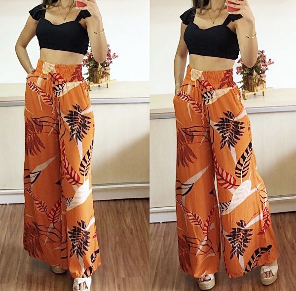 Calça Pantalona Coral