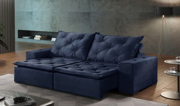 Sofa Retratil Reclinavel Jeriba 250 Azul 2699.10 Innove