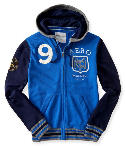 Aeropostale -Varsity Logo Full-Zip Moletom