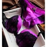 Mulheres do Push up clássico Lace sutiã e calcinha Set #01426828