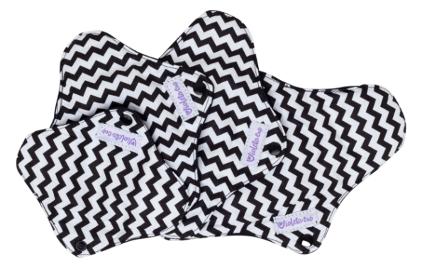 Kit Absorventes Reutilizáveis Violeta Cup - Zig-Zag + bolsinha