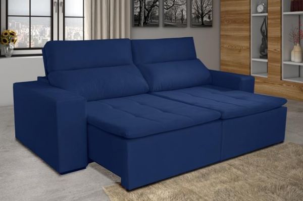 Sofa Retratil Reclinavel Italia 2xMod 0,90m Azul 6005 Vicam