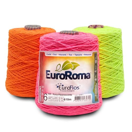Barbante EuroRoma N°6 - 600 GR Fluorescente cada(Cor e numeração do pedido na caixa de mensagem)