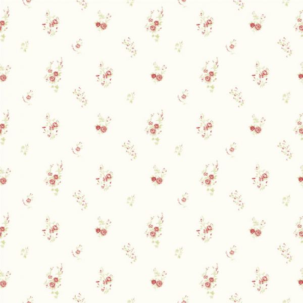 Papel de Parede Bambino's Bobinex (Nacional) - Floral (Vermelho Claro/ Verde/ Branco) 3347