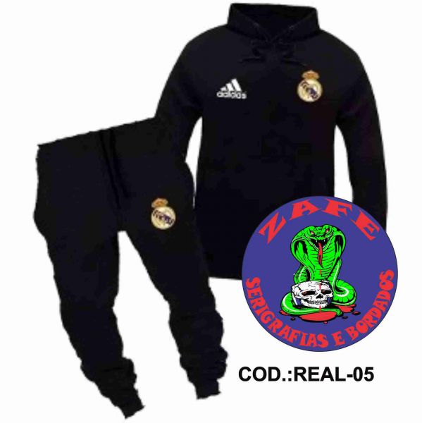 CONJUNTO DE MOLETOM ADULTO REAL MADRI (14,PP,P,M,G,GG E XG)