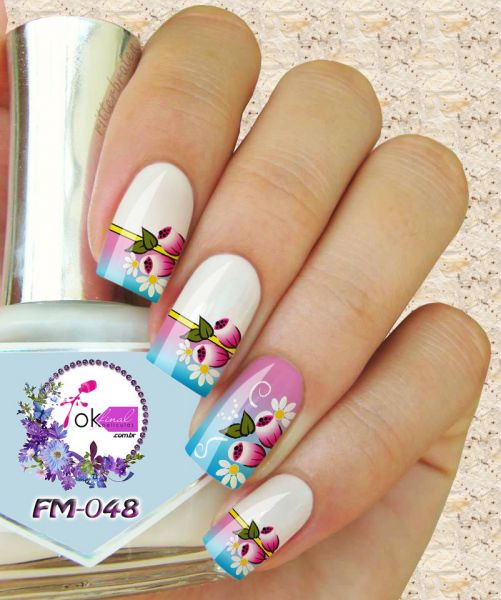 Películas e Adesivos para Unhas Mod.FloralCód.Fm -048