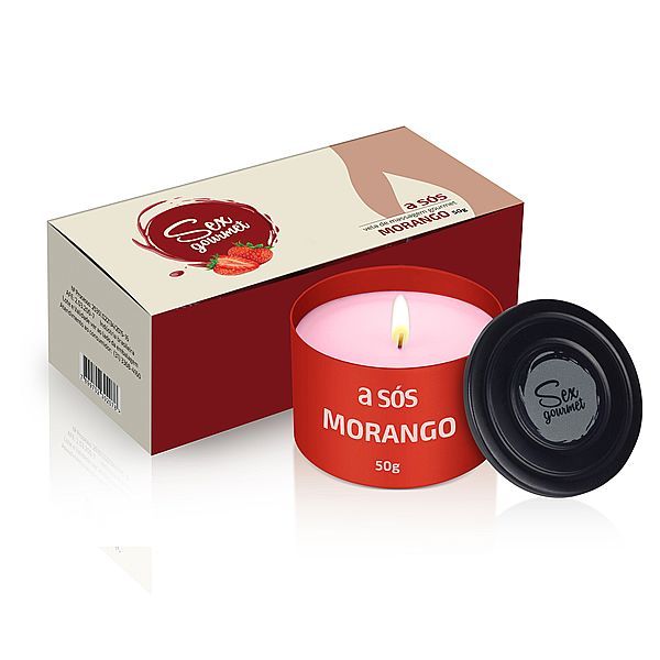 Vela Hidratante Beijável Gourmet Morango - 50g