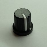 Knob Preto Indicador Branco Para Potenciômetro Estriado