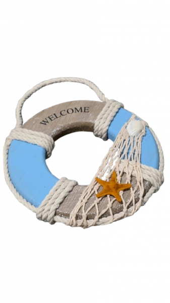 Adorno Enfeite Decorativo Boia de Madeira 16 cm