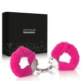 Algema em Metal com Capa em Pelúcia Rosa